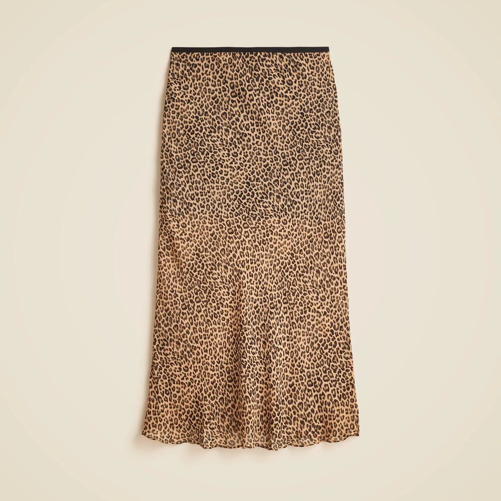 J.crew Gwyneth leopard slip skirt midi animal print XXS viscose NWT 90s y2k $128